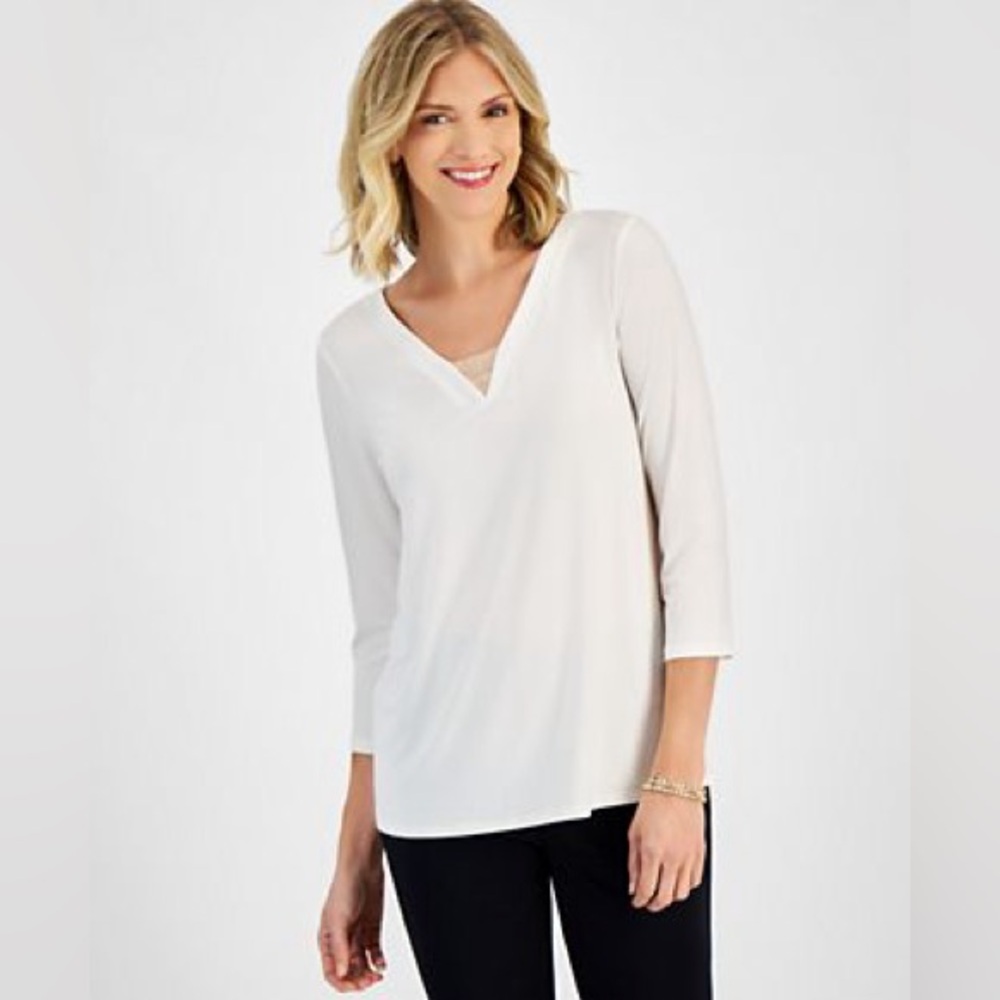 206M NWT JM Collection 3/4 Sleeve Top -‎ Size: XXL